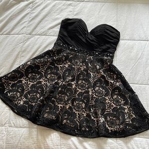 Abyss by Abby Black Cocktail Dress. Strapless. LBD. medium. Fits like a small
